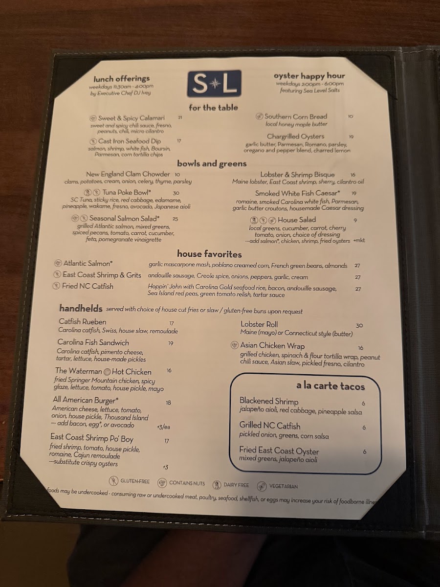 Sea Level NC Menu - Image 4